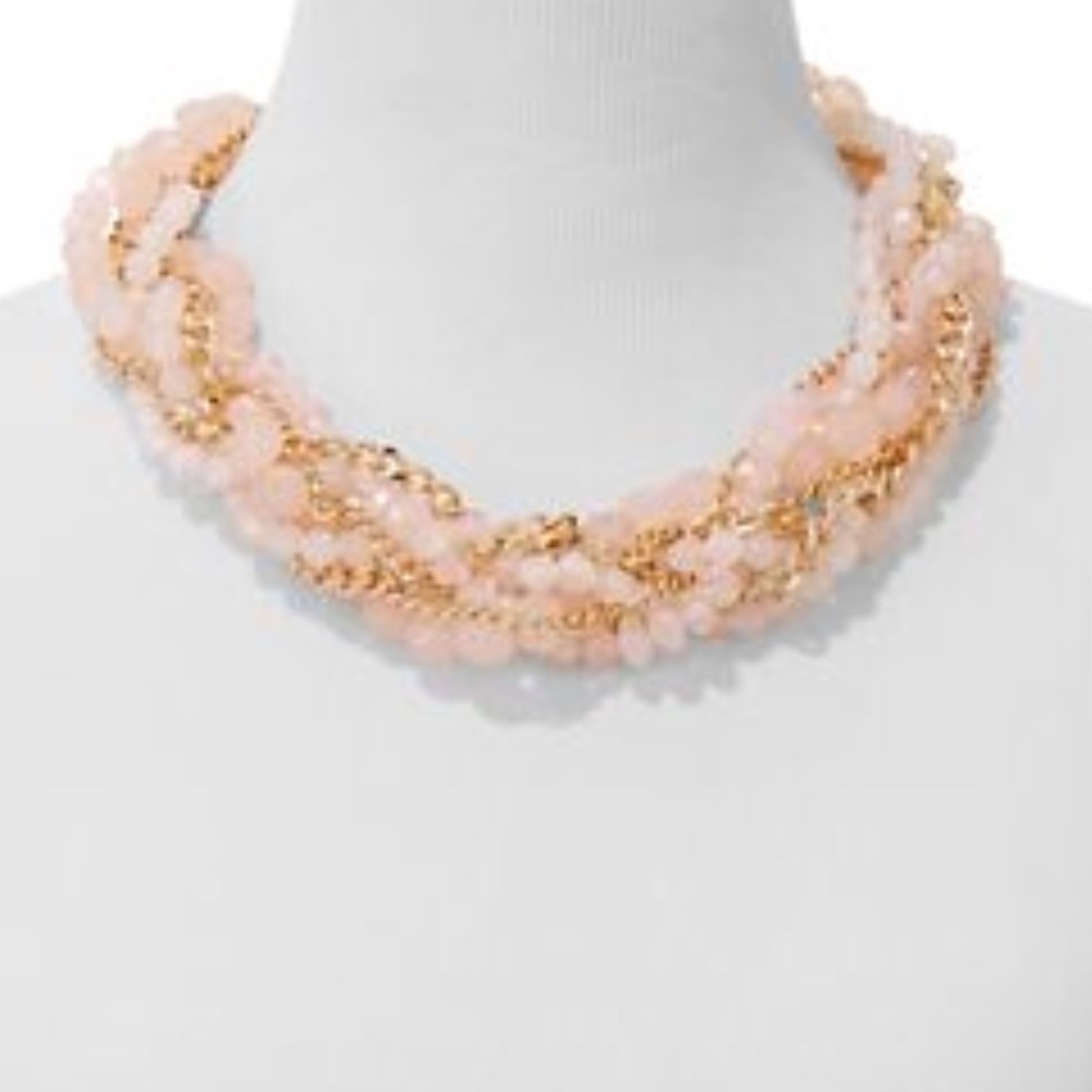 Pink beaded torsade statement necklace - Picture 4 of 5